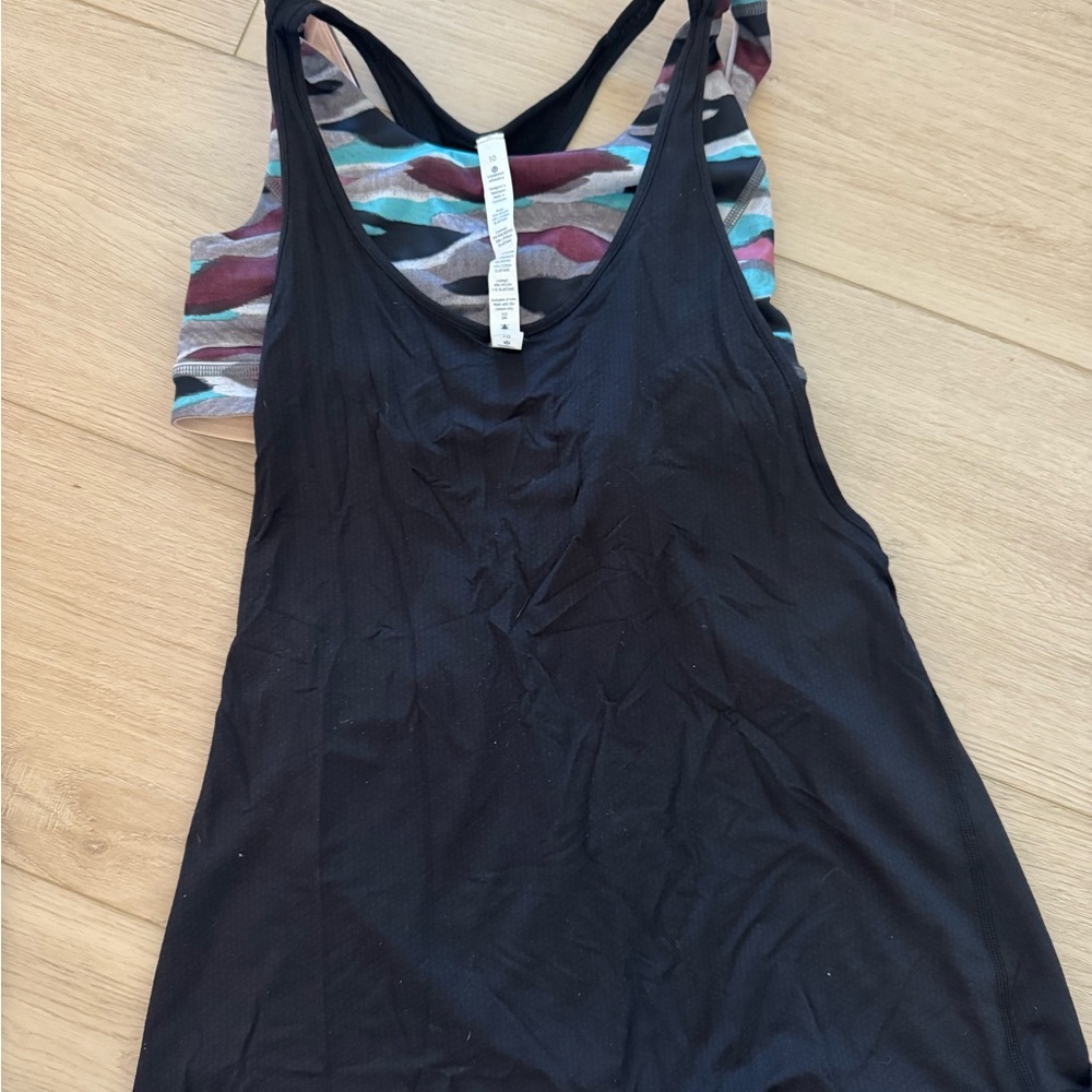 Black Lululemon Tank with built in Sports Bra